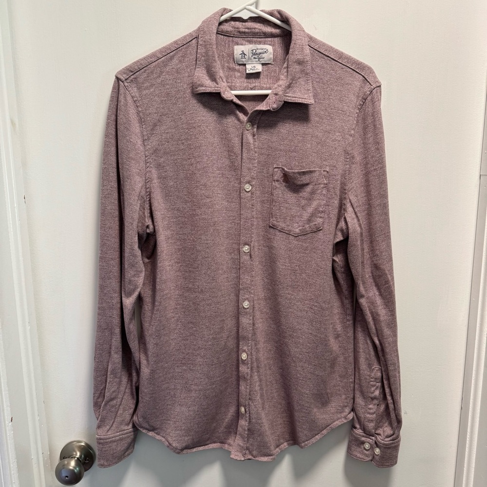 Original Penguin Men's Casual Button Down Shirt - Mauve
